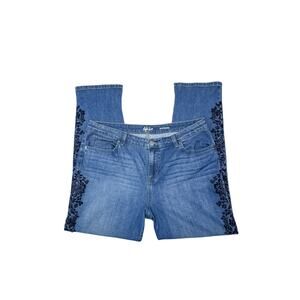 Style & Co Floral Damask Flocked Boyfriend Jeans - 14